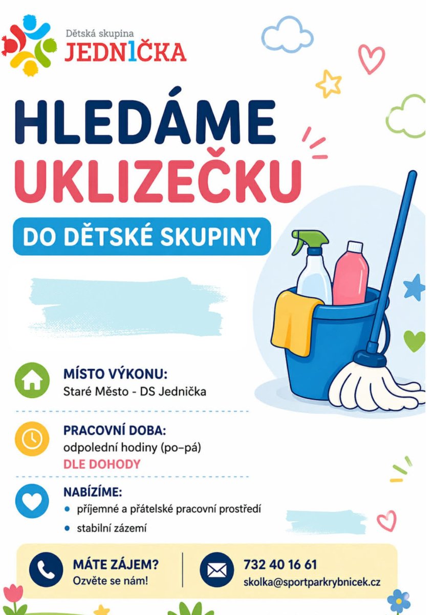 Hledáme uklizečku!